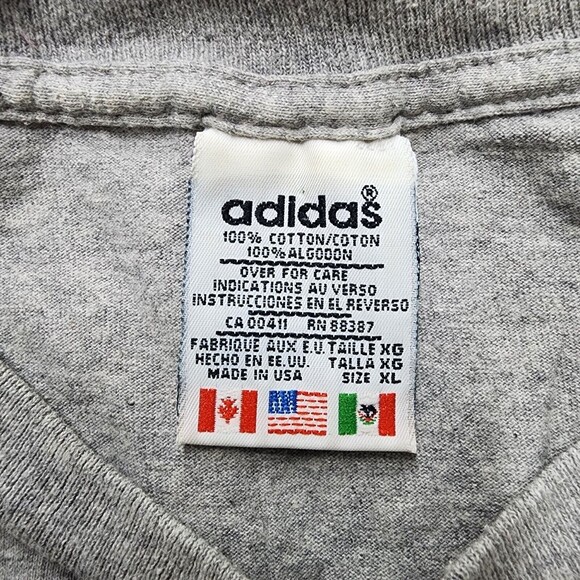 ADIDAS BASKETBALL Men's Gray 90s MADE IN USA Tshirt Size XL - Picture 3 of 10